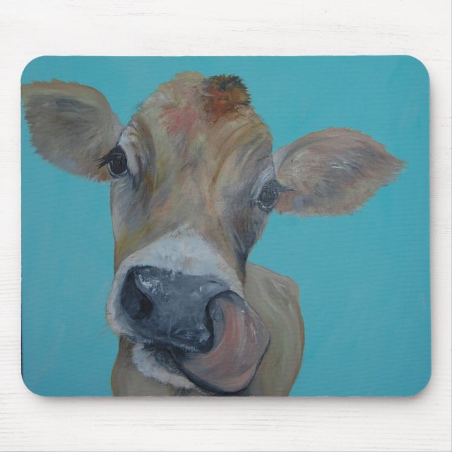 Nosey jersey cow mouse mat (Front)