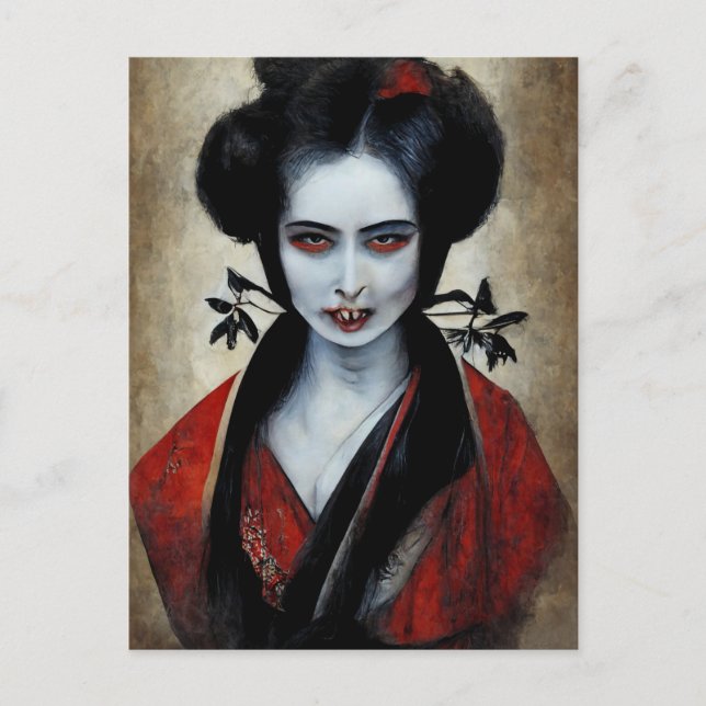 Nosferatu Geisha | Portrait Of A Vampire Postcard (Front)