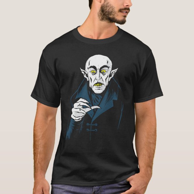 Nosferatu Halloween Vampire Classic Horror Dracula T-Shirt (Front)
