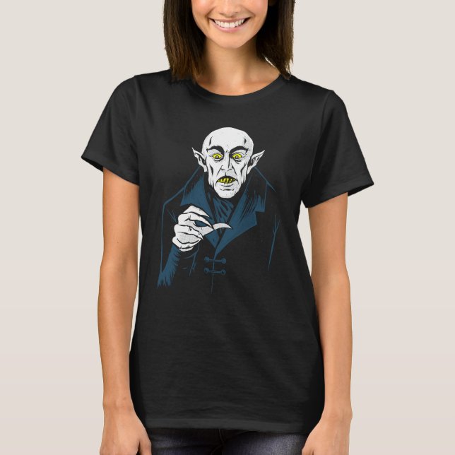 Nosferatu Halloween Vampire Classic Horror Dracula T-Shirt (Front)