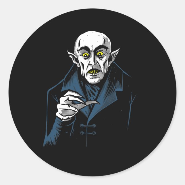 Nosferatu Halloween Vampire  Horror Dracula  Classic Round Sticker (Front)
