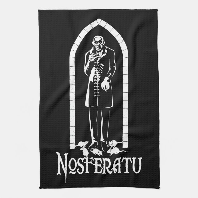 Nosferatu Vampire Tea Towel (Vertical)