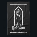 Nosferatu Vampire Tea Towel<br><div class="desc">A drawing of Max Schreck as the iconic vampire,  Count Orlok,  from the 1922 classic silent film Nosferatu. Perfect for fans of classic horror!</div>