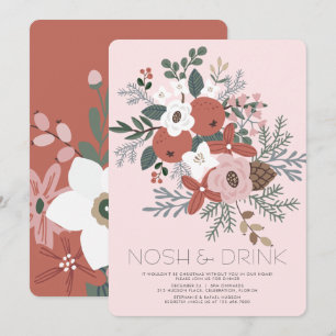 Nosh & Drink Christmas Foliage Dinner Holiday Card