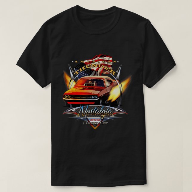 Nostalgia Funny Car American Drag Racing tee shirt (Design Front)