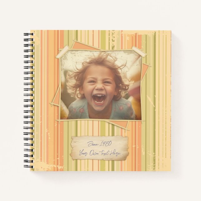 Nostalgia. Grunge Photo Effect Template Vintage Notebook (Front)