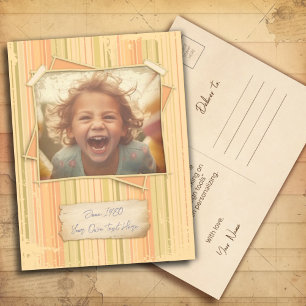 Nostalgia. Grunge Photo Effect Template Vintage Postcard