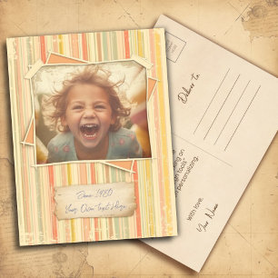 Nostalgia. Grunge Photo Effect Template Vintage Postcard