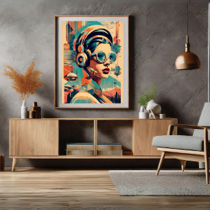 Nostalgia Twist Futurism Woman Poster