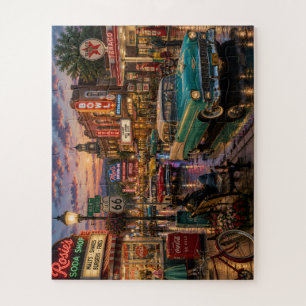 Nostalgic 1950s/1960s Town — Jigsaw Puzzle