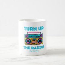 nostalgic 80's inspired boombox mug