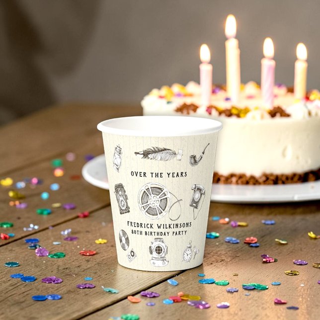 Nostalgic 80th Birthday Paper Cup (Creator Uploaded)