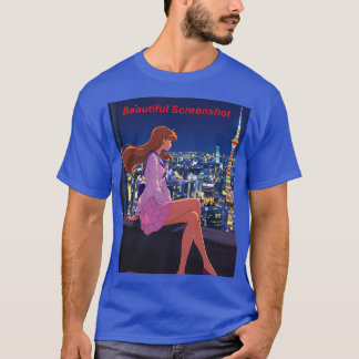 Nostalgic 90's Anime Nightscape Dark Tee