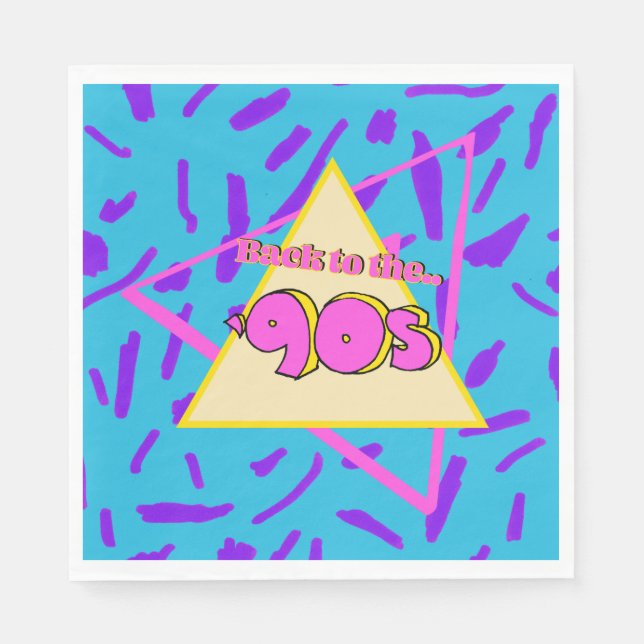 Nostalgic 90's Birthday Party Napkin (Front)