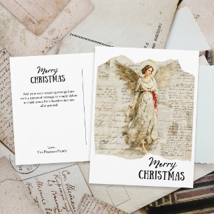 Nostalgic Angel Christmas Vintage Journal Holiday Postcard