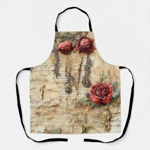 Nostalgic Antique Floral Love Letter Apron