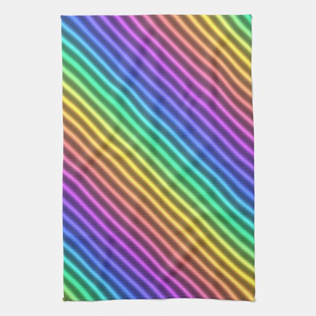 nostalgic arcade stripe : tea towel (Vertical)