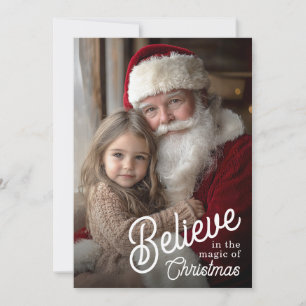 Nostalgic Believe in the Magic of Christmas Photo Holiday Card
