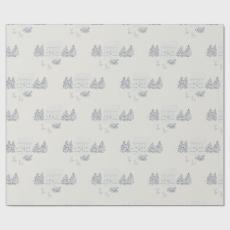 Nostalgic Blue Christmas Wrapping Paper