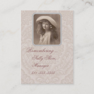 Nostalgic business card Remembering Victorian Girl