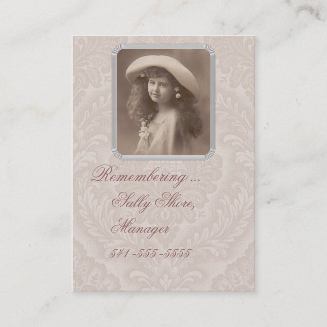Nostalgic business card Remembering Victorian Girl (Front)