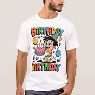 Nostalgic Cartoon Birthday Tshirts for Kids