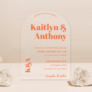 Nostalgic Charm Retro Wedding Acrylic Invitations