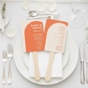 Nostalgic Charm Retro Wedding Program Hand Fan