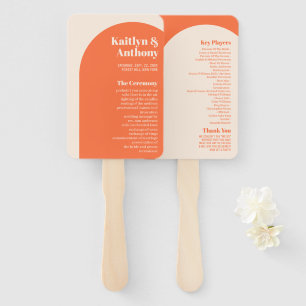 Nostalgic Charm Retro Wedding Program Hand Fan