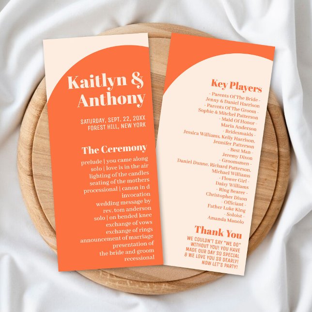 Nostalgic Charm Retro Wedding Program Rack Card (Creator Uploaded)