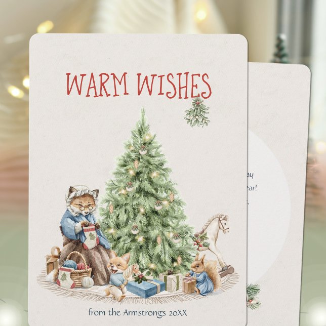 Nostalgic Christmas Animals Watercolor Holiday Card (Nostalgic Christmas Animals Watercolor Holiday Card ©Susanne Sachers - Sunny Mind 🌞)