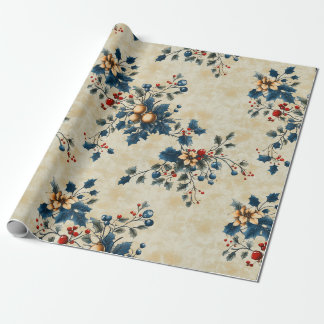 Nostalgic Christmas Floral Wrapping Paper