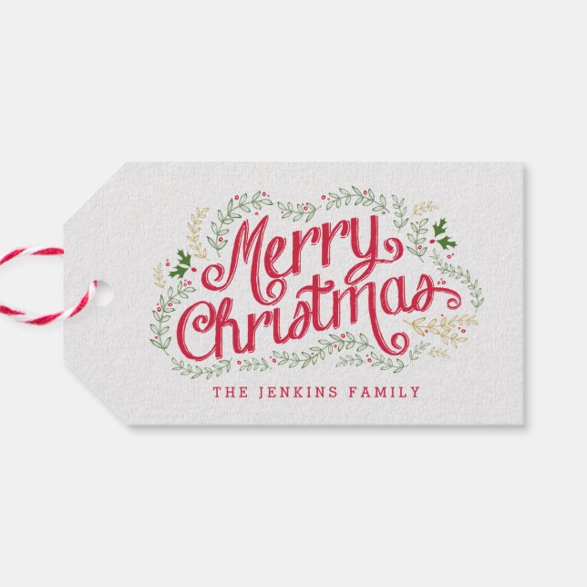 Nostalgic Christmas Holiday Gift Tags (Back Horizontal)