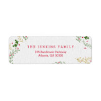 Nostalgic Christmas Holiday Return Address Labels
