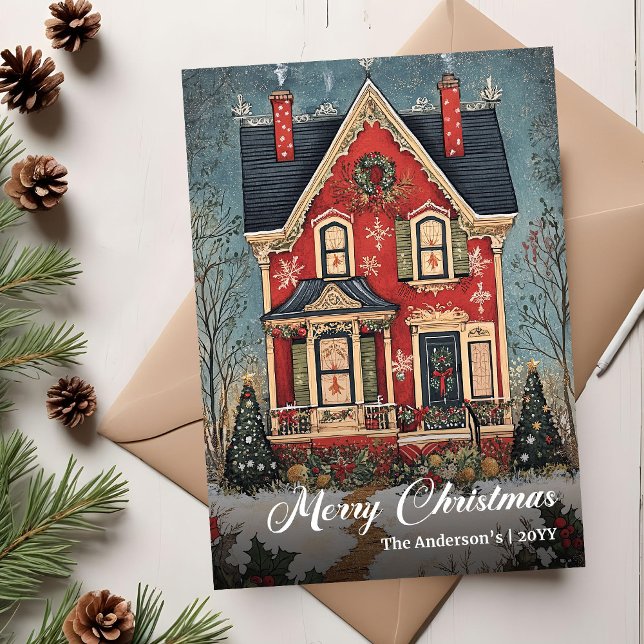 Nostalgic Christmas House Digital Holiday Card (Nostalgic Christmas House Digital Holiday Card)