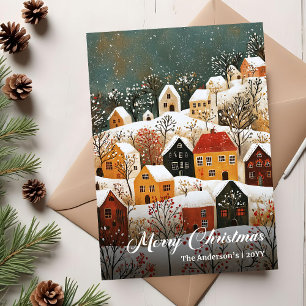 Nostalgic Christmas Scene Printable Holiday Card