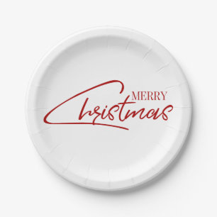 Nostalgic Christmas Script Holiday Paper Plate