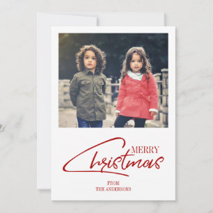 Nostalgic Christmas Script Holiday Photo Card
