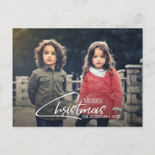 Nostalgic Christmas Script Holiday Photo Postcard