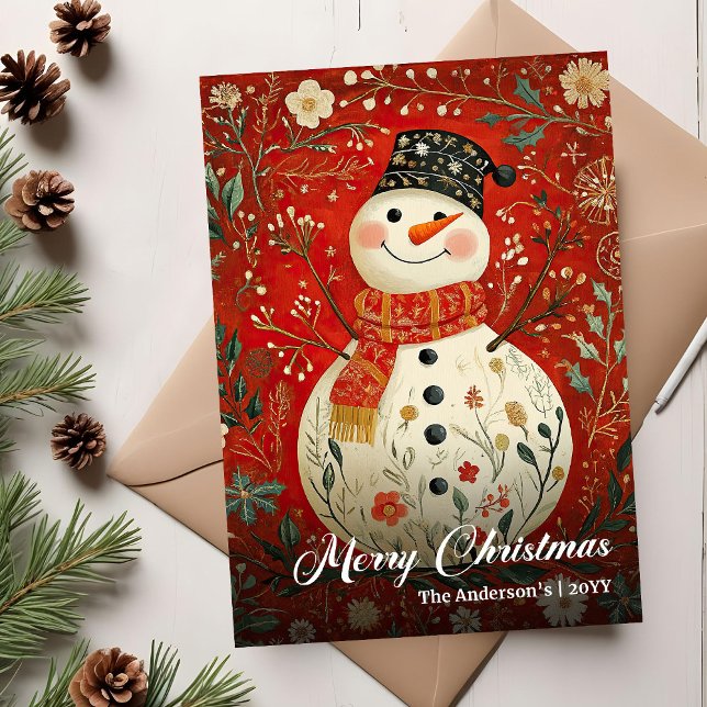 Nostalgic Christmas Snowman Holiday Printable Card (Nostalgic Christmas Snowman Holiday Printable Card)