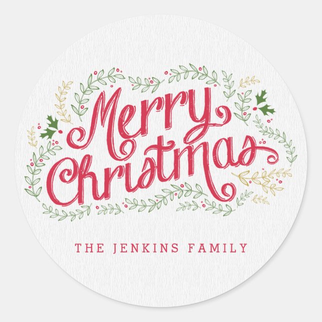 Nostalgic Christmas Sticker or Envelope Seal (Front)