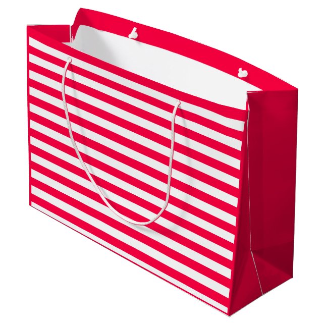 Nostalgic Christmas Template Elegant Red White Large Gift Bag (Back Angled)