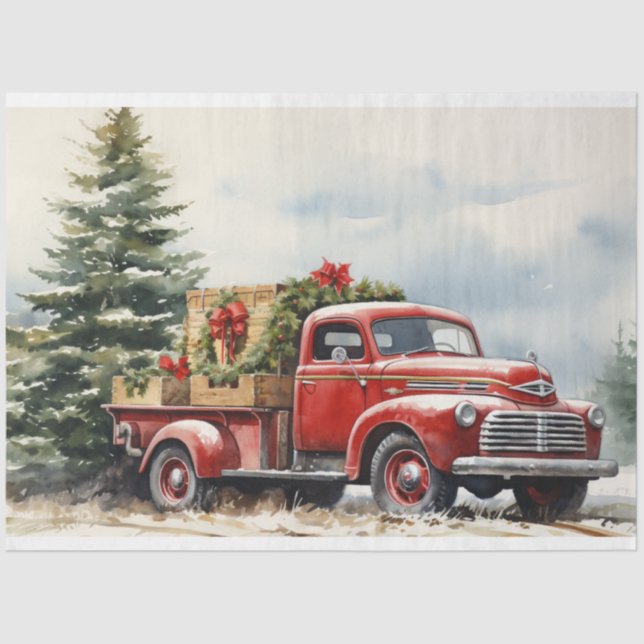 Nostalgic Christmas Tree Farm Delight Tissue Paper (Front)