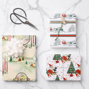 Nostalgic Christmas Wrapping Paper Sheet