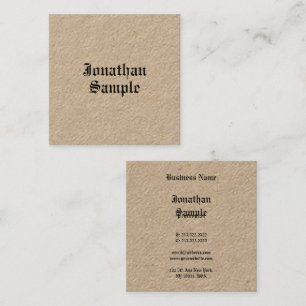 Nostalgic Classic Look Luxury Premium Kraft Square Business Card