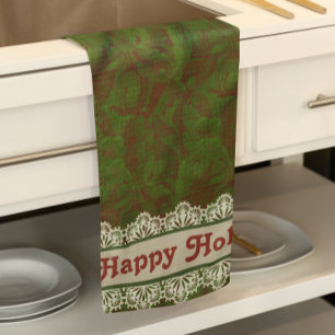 Nostalgic Classic William Morris Gold Holiday  Tea Towel