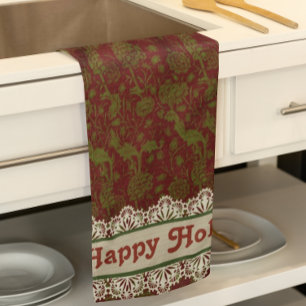 Nostalgic Classic William Morris Gold Holiday  Tea Towel