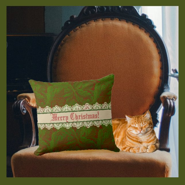 Nostalgic Classic William Morris Pattern Holiday  Cushion (Nostalgic vintage style...)