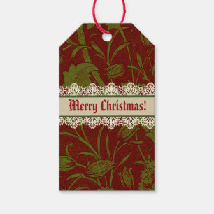 Nostalgic Classic William Morris Red Holiday Gift Tags
