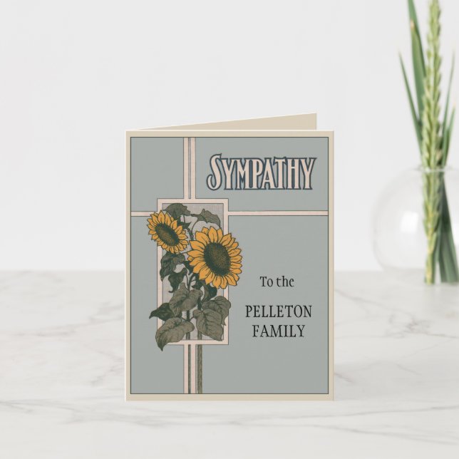Nostalgic deco sheet music sympathy card (Front)
